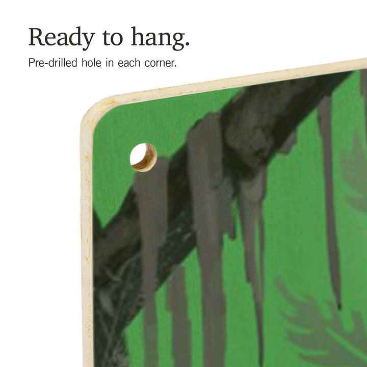 Everglades National Park, Florida, Alligator in Swamp, Wood Signs and Postcards Wood Lantern Press