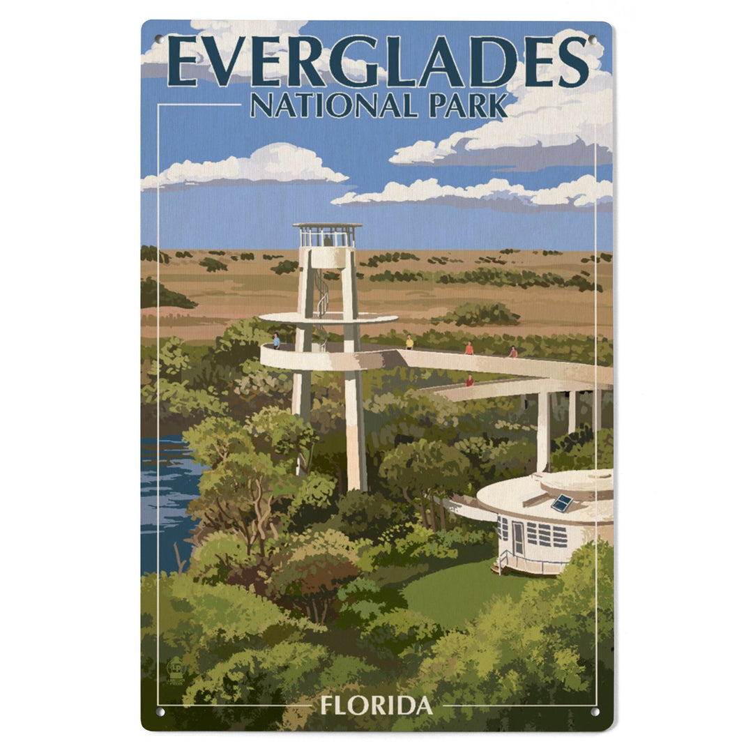 Everglades National Park, Florida, Shark Valley Tower, Wood Signs and Postcards Wood Lantern Press