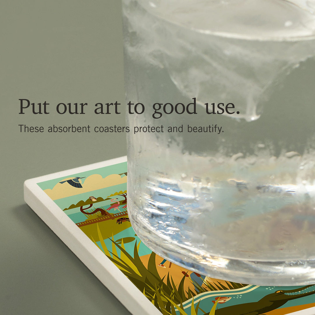 Everglades National Park, Geometric, Coasters Coasters Lantern Press