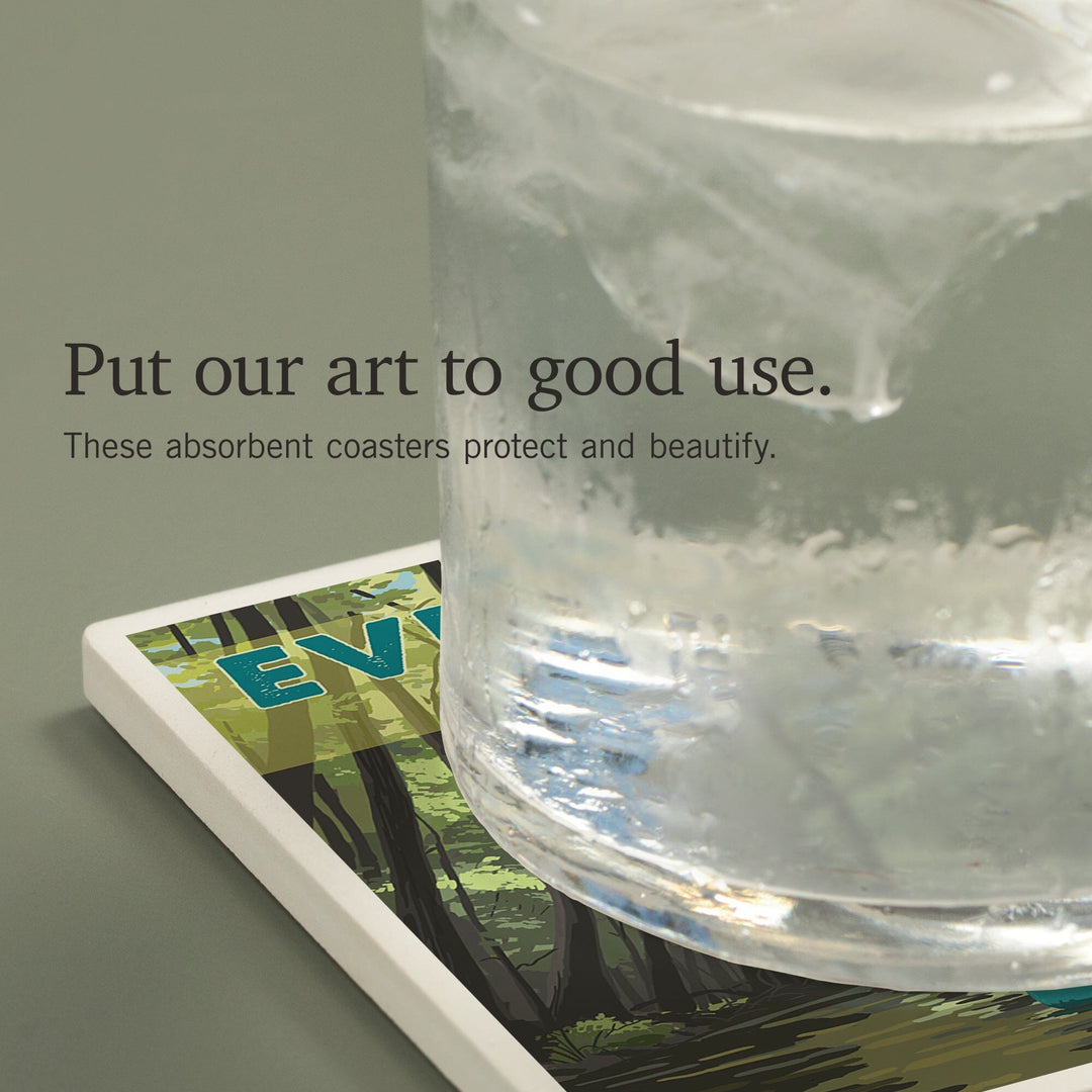 Everglades National Park, River View, Coasters Coasters Lantern Press