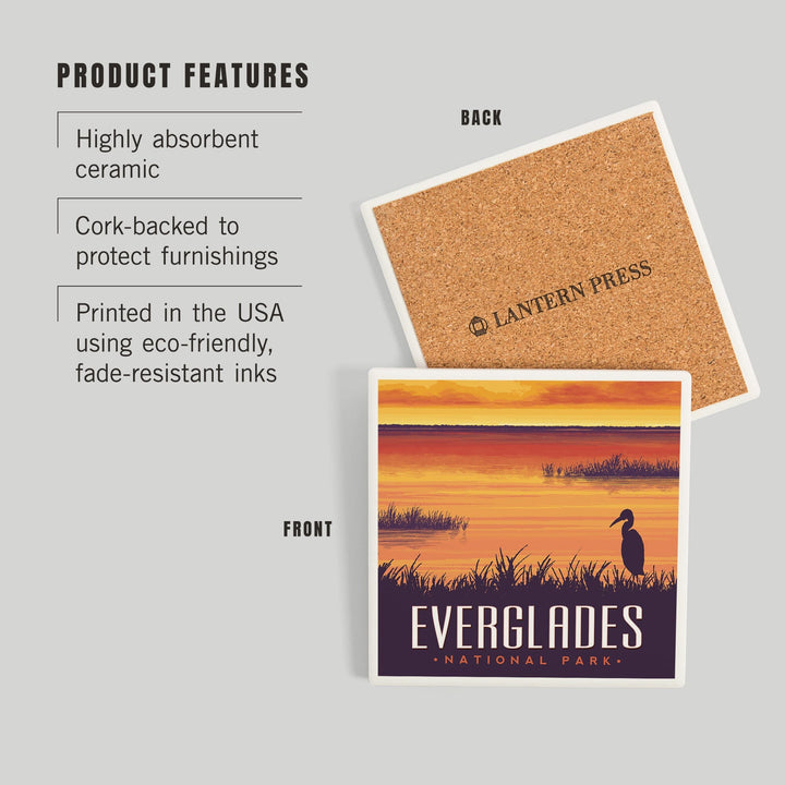 Everglades National Park, Sunset, Coasters Coasters Lantern Press