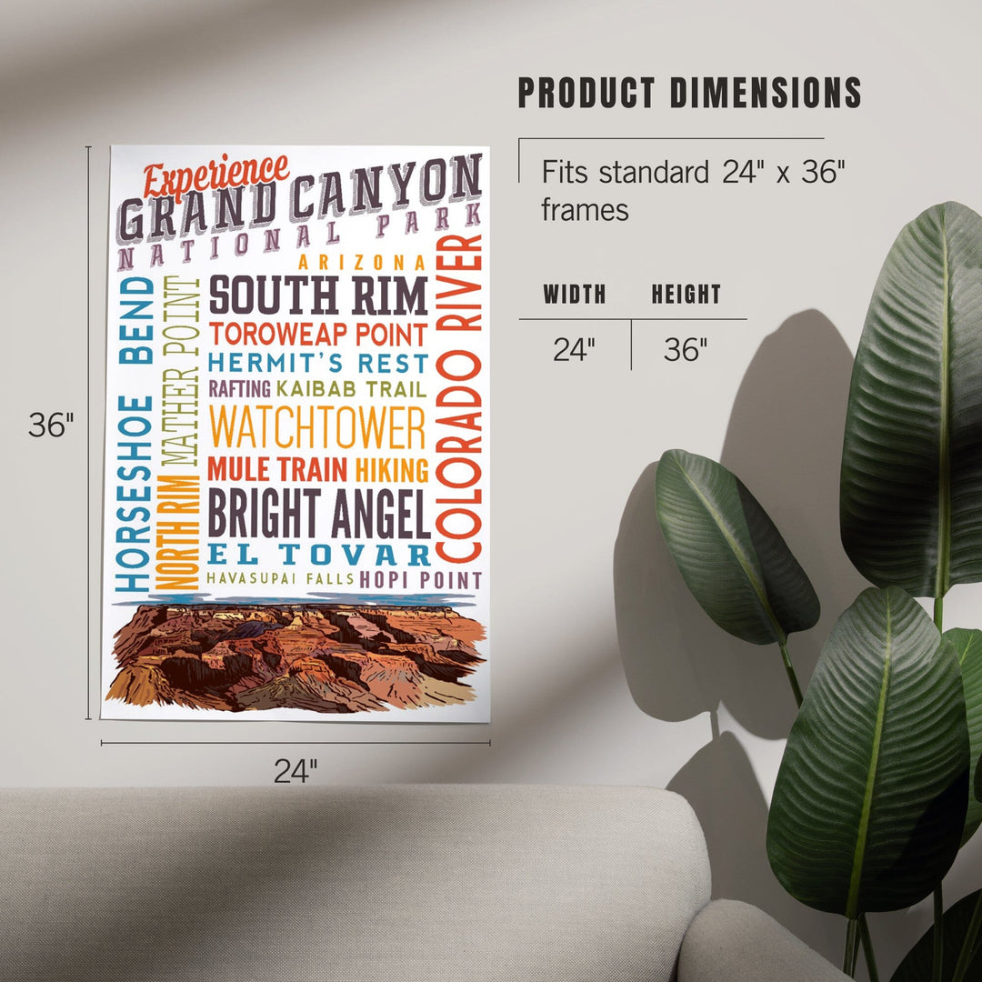 Experience Grand Canyon National Park, Arizona, Art & Giclee Prints Art Lantern Press