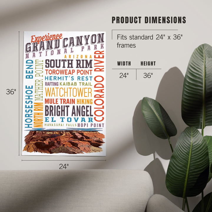 Experience Grand Canyon National Park, Arizona, Art & Giclee Prints Art Lantern Press