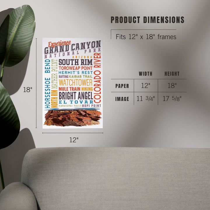 Experience Grand Canyon National Park, Arizona, Art & Giclee Prints Art Lantern Press