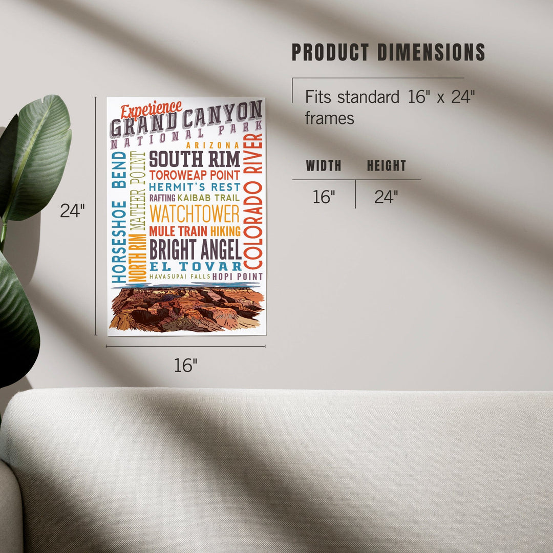 Experience Grand Canyon National Park, Arizona, Art & Giclee Prints Art Lantern Press