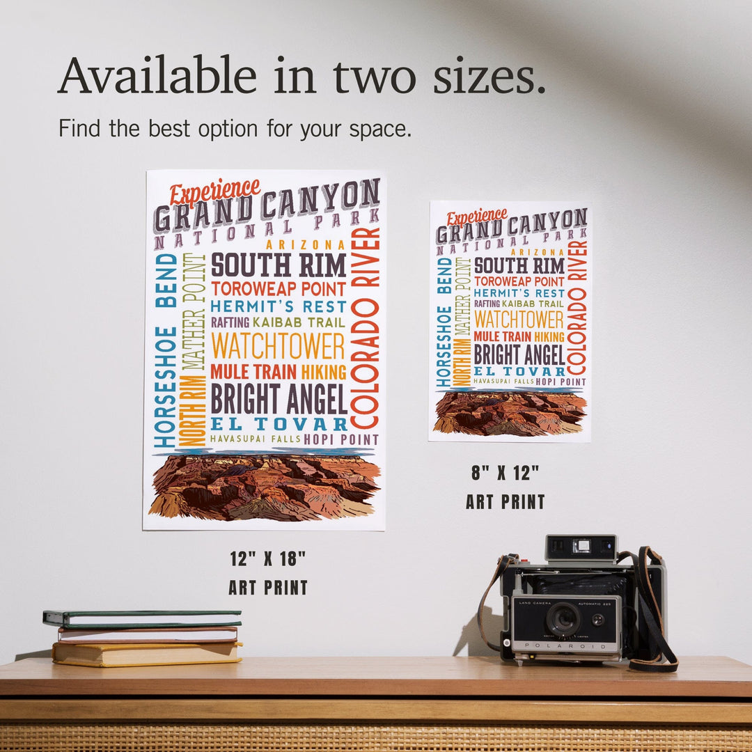 Experience Grand Canyon National Park, Arizona, Art & Giclee Prints Art Lantern Press