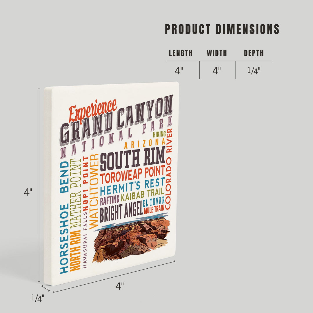 Experience Grand Canyon National Park, Arizona, Coasters Coasters Lantern Press