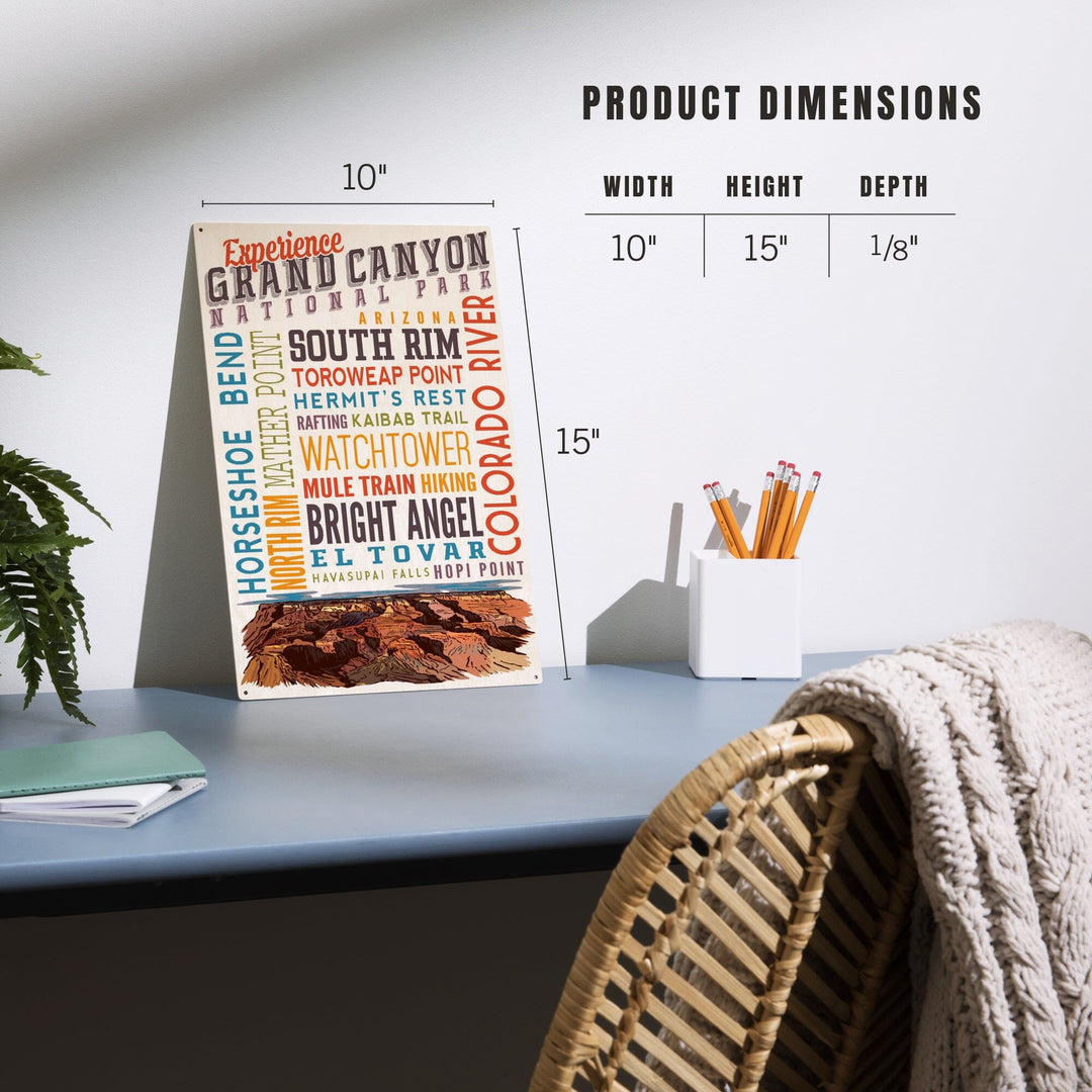 Experience Grand Canyon National Park, Arizona, Wood Signs and Postcards Wood Lantern Press