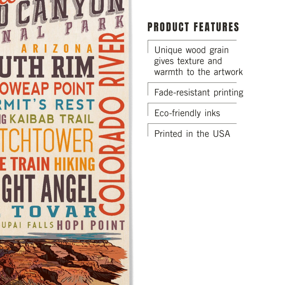 Experience Grand Canyon National Park, Arizona, Wood Signs and Postcards Wood Lantern Press