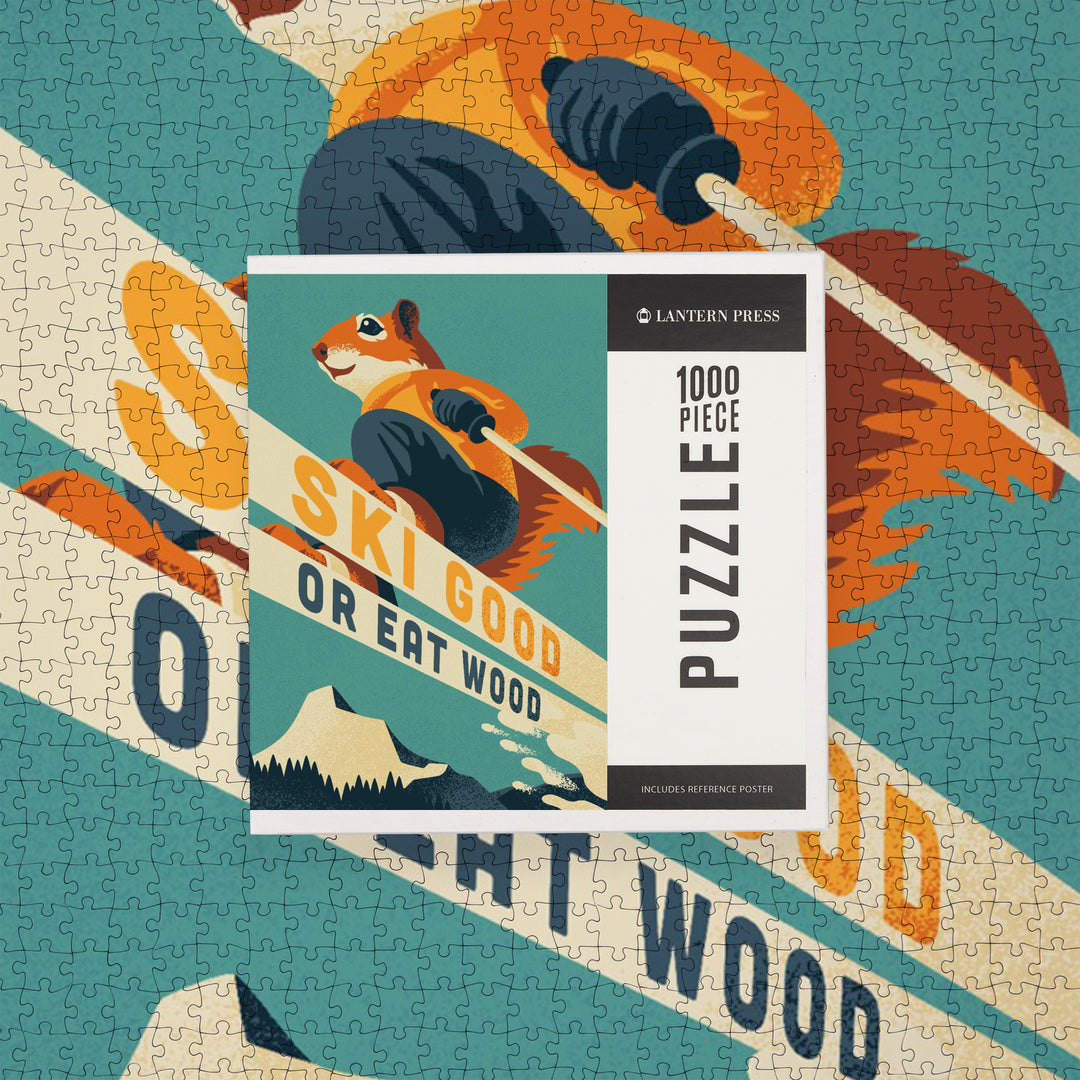 Ski Good or Eat Wood, Animal Activities Series, Ski Squirrel, Jigsaw Puzzle