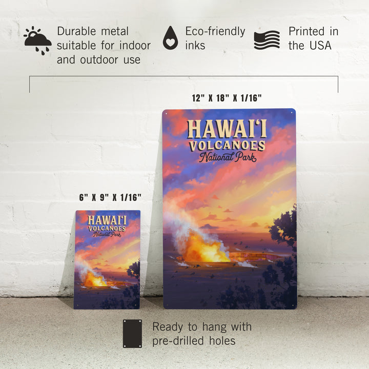 Hawai‘i Volcanoes National Park, Hawaii, Oil Painting, Metal Signs