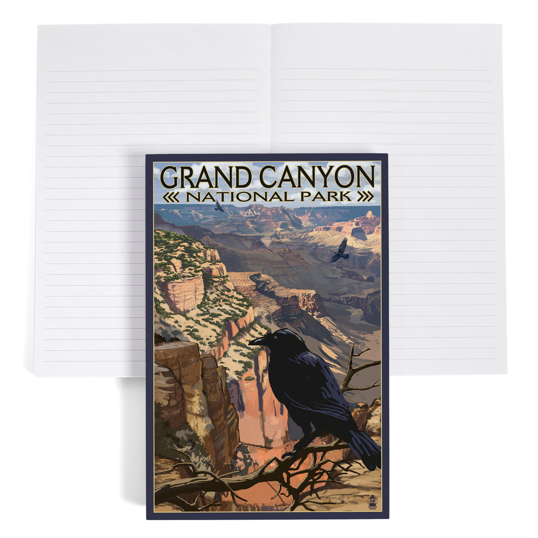Lined 6x9 Journal, Grand Canyon National Park, Arizona, Ravens at South Rim, Lay Flat, 193 Pages, FSC paper