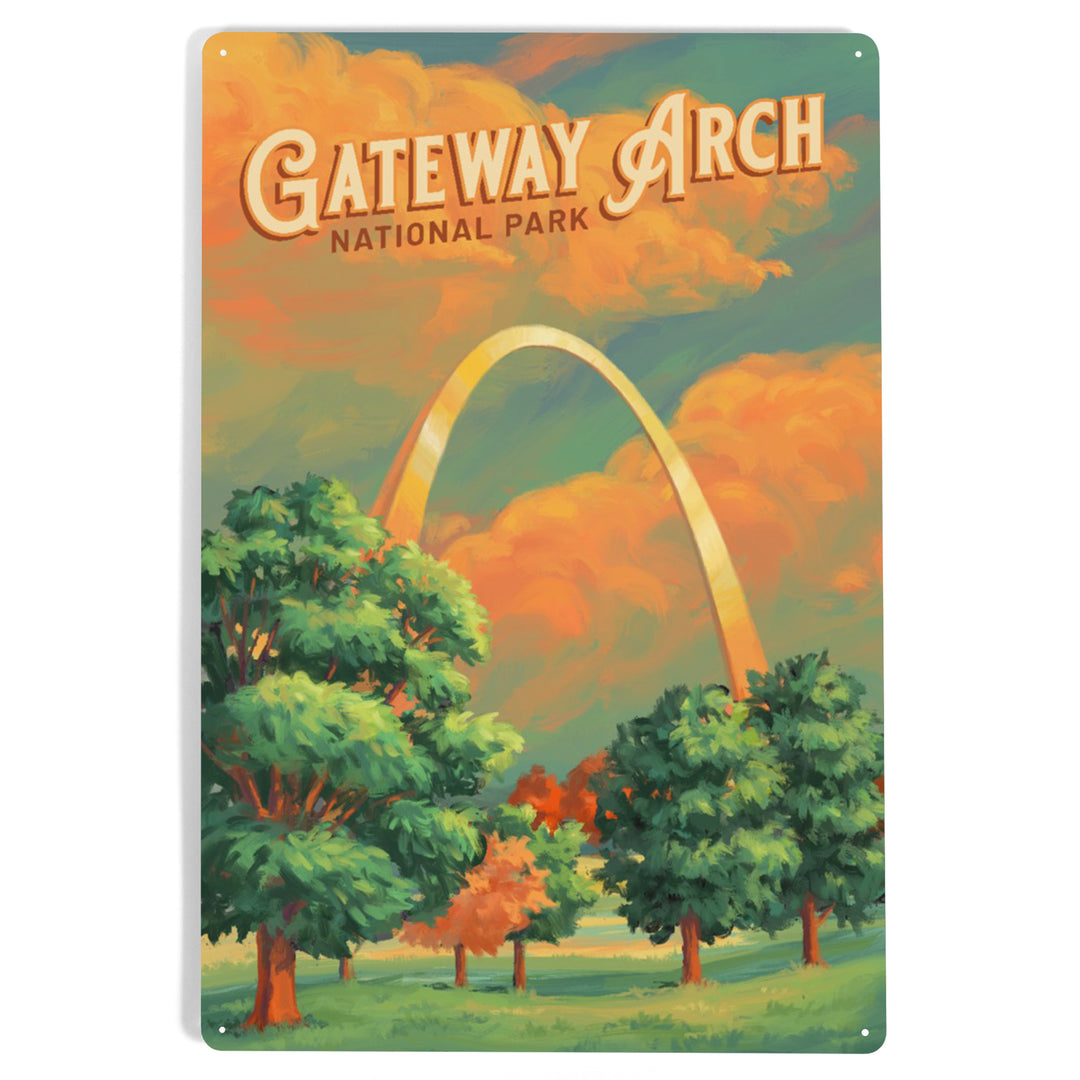 Gateway Arch National Park, Missouri, Oil Painting, Metal Signs
