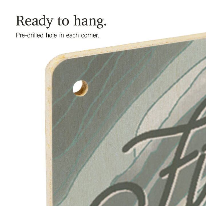 Fish All Day, Bass, Wood Signs and Postcards Wood Lantern Press
