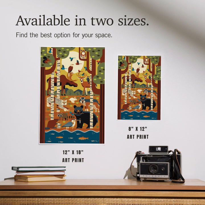 Forest Animals, Geometric, Art & Giclee Prints - Lantern Press