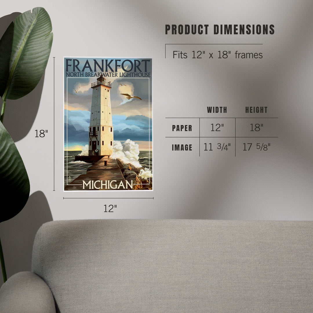 Frankfort Lighthouse, Michigan, Art & Giclee Prints - Lantern Press