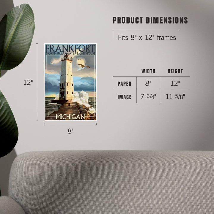Frankfort Lighthouse, Michigan, Art & Giclee Prints - Lantern Press