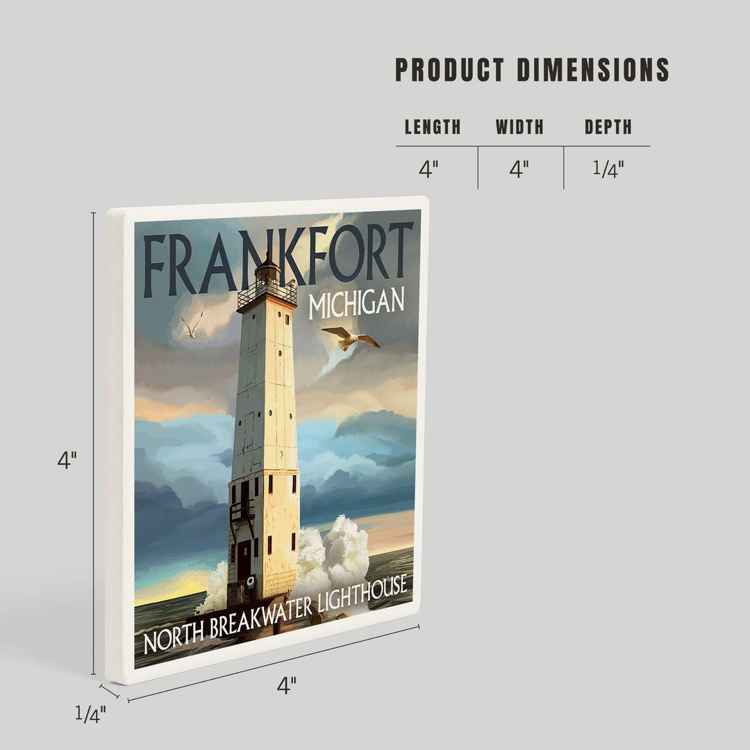 Frankfort Lighthouse, Michigan, Coasters Coasters Lantern Press