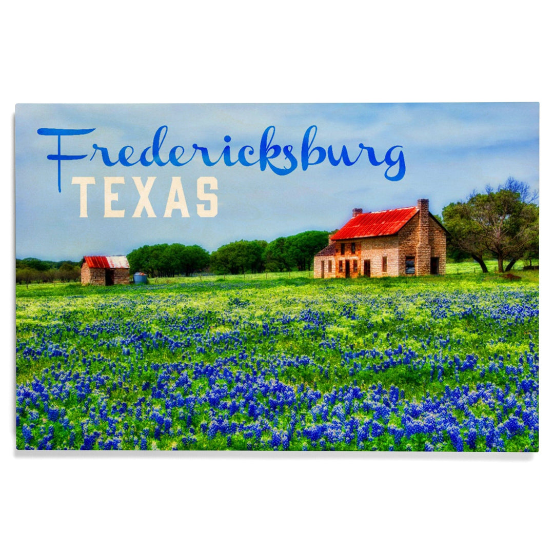 Fredericksburg, Texas, Bluebonnets, Lantern Press Photography, Wood Signs and Postcards - Lantern Press
