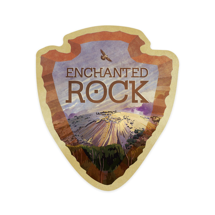 Fredericksburg, Texas, I Heart Enchanted Rock, Contour, Lantern Press Artwork, Vinyl Sticker - Lantern Press
