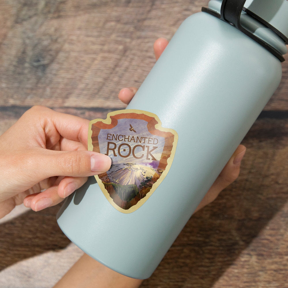 Fredericksburg, Texas, I Heart Enchanted Rock, Contour, Lantern Press Artwork, Vinyl Sticker - Lantern Press