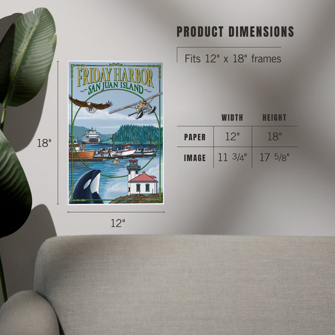 Friday Harbor, San Juan Island, Washington, Views, Art & Giclee Prints - Lantern Press