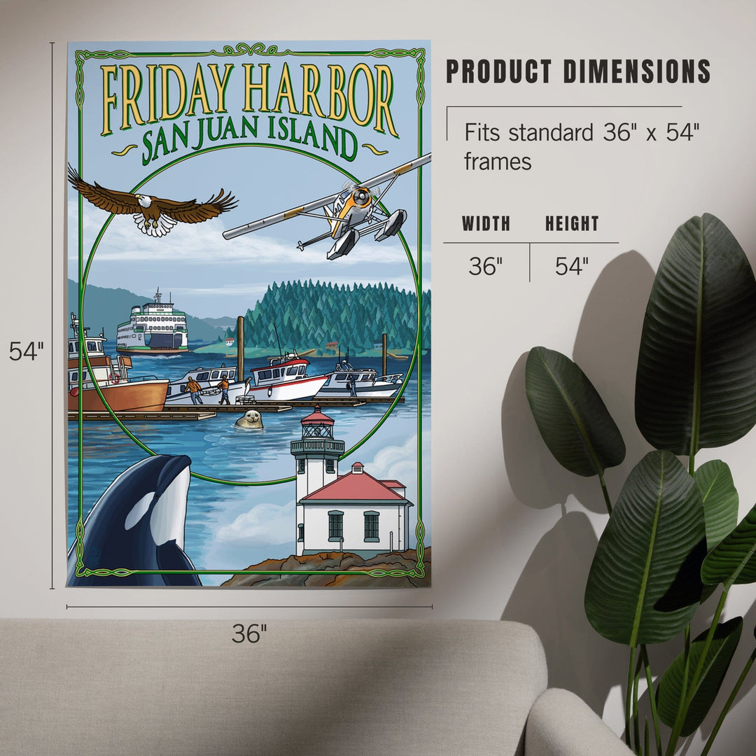 Friday Harbor, San Juan Island, Washington, Views, Art & Giclee Prints - Lantern Press