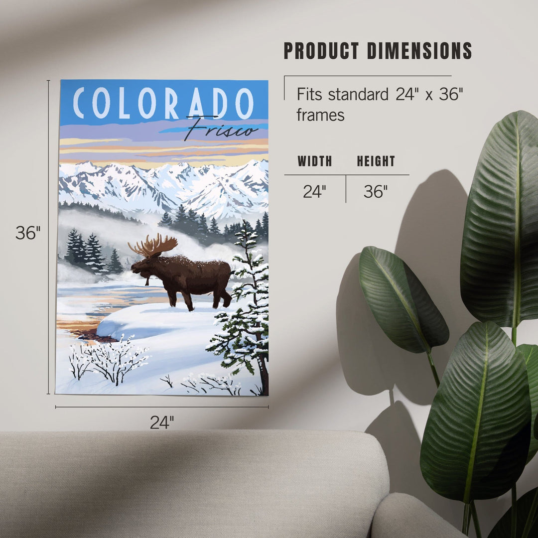 Frisco, Colorado, Moose, Winter Scene, Art & Giclee Prints - Lantern Press