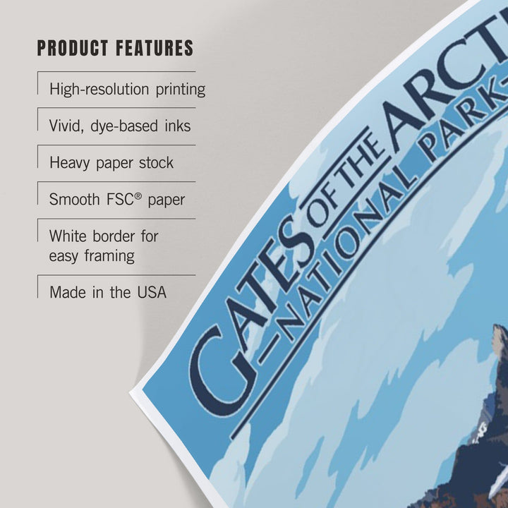Gates of the Arctic National Park, Alaska, Caribou and Mountains, Art & Giclee Prints - Lantern Press