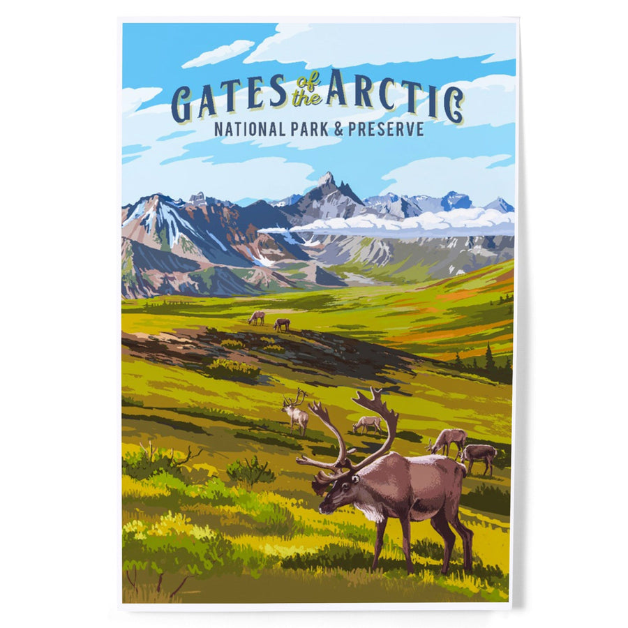 Gates of the Arctic National Park and Preserve, Alaska, Painterly National Park Series, Art & Giclee Prints - Lantern Press