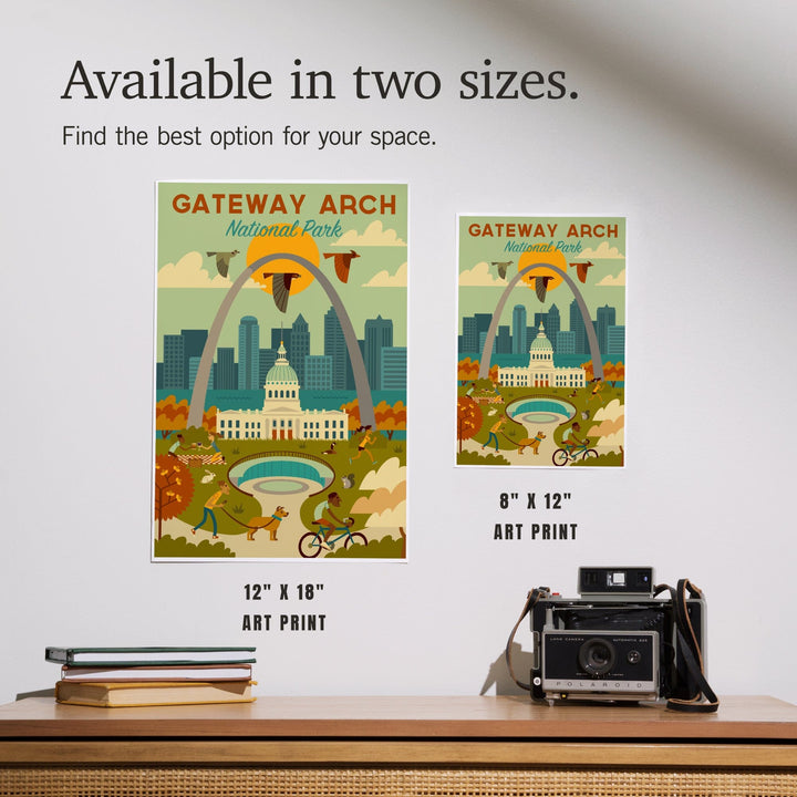 Gateway Arch National Park, Missouri, Geometric National Park Series, Art & Giclee Prints - Lantern Press