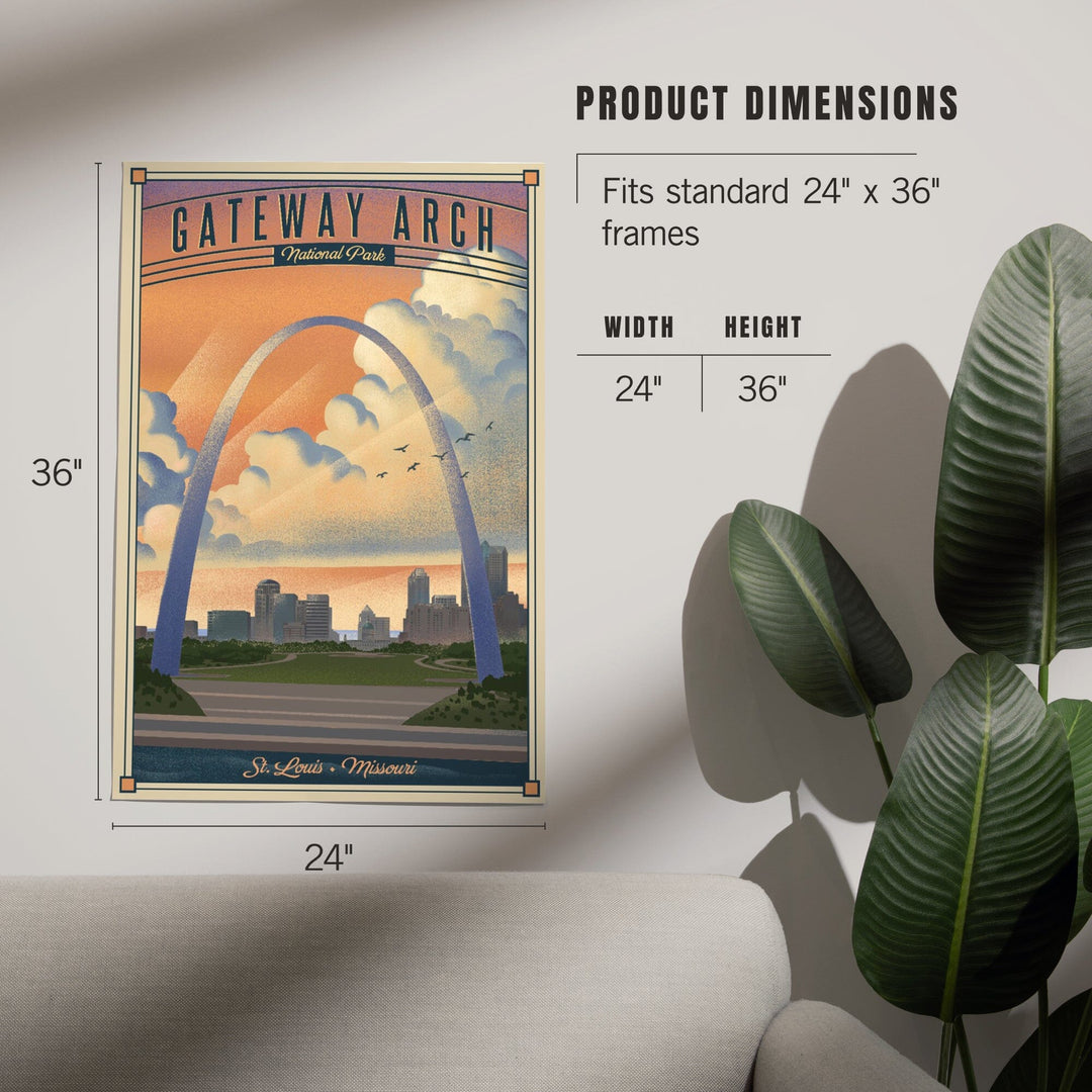 Gateway Arch National Park, Missouri, Lithograph National Park Series, Art & Giclee Prints - Lantern Press