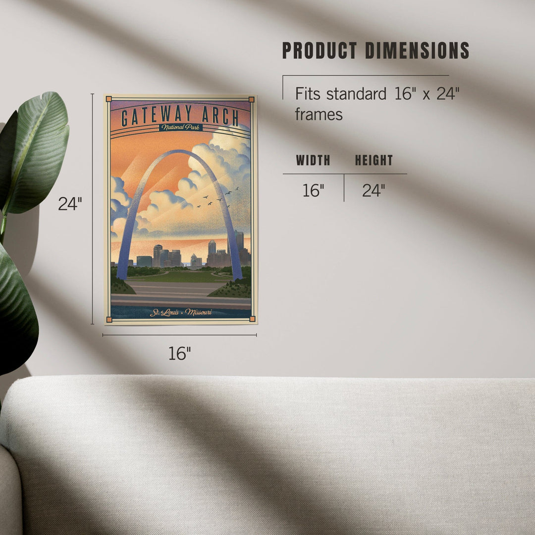 Gateway Arch National Park, Missouri, Lithograph National Park Series, Art & Giclee Prints - Lantern Press