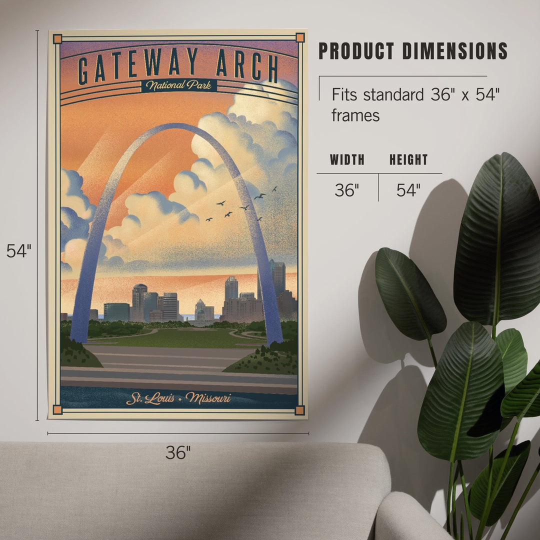 Gateway Arch National Park, Missouri, Lithograph National Park Series, Art & Giclee Prints - Lantern Press