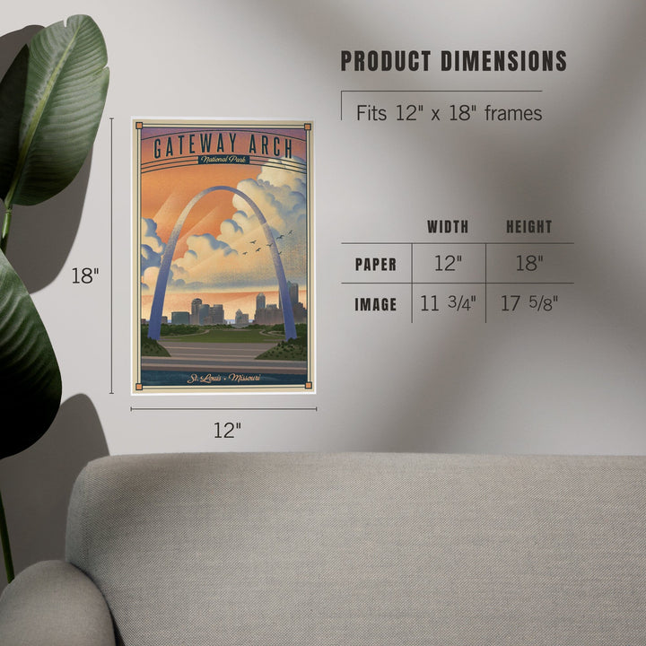 Gateway Arch National Park, Missouri, Lithograph National Park Series, Art & Giclee Prints - Lantern Press