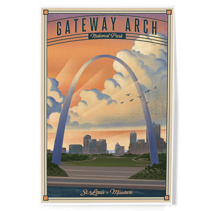 Gateway Arch National Park, Missouri, Lithograph National Park Series, Art & Giclee Prints - Lantern Press