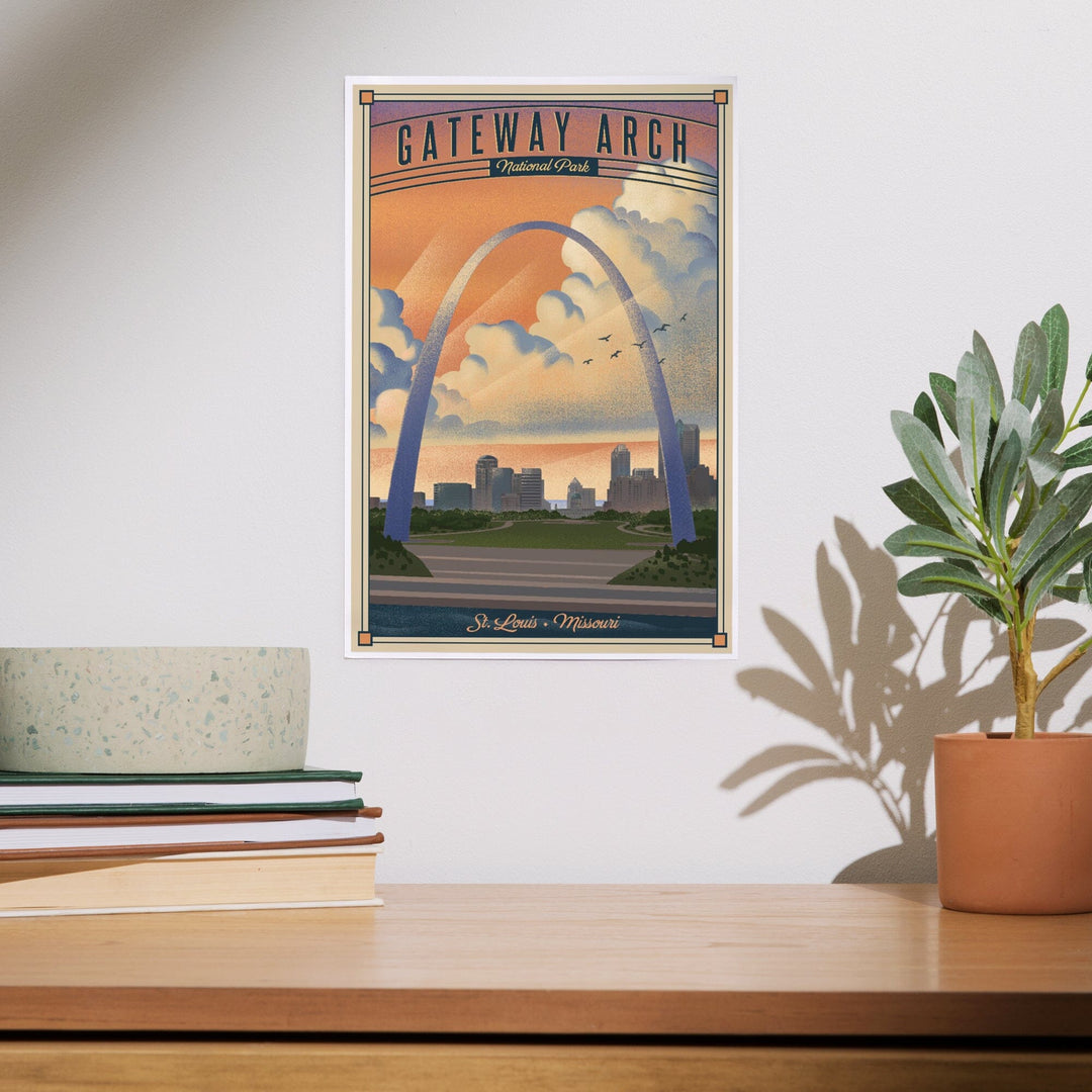 Gateway Arch National Park, Missouri, Lithograph National Park Series, Art & Giclee Prints - Lantern Press