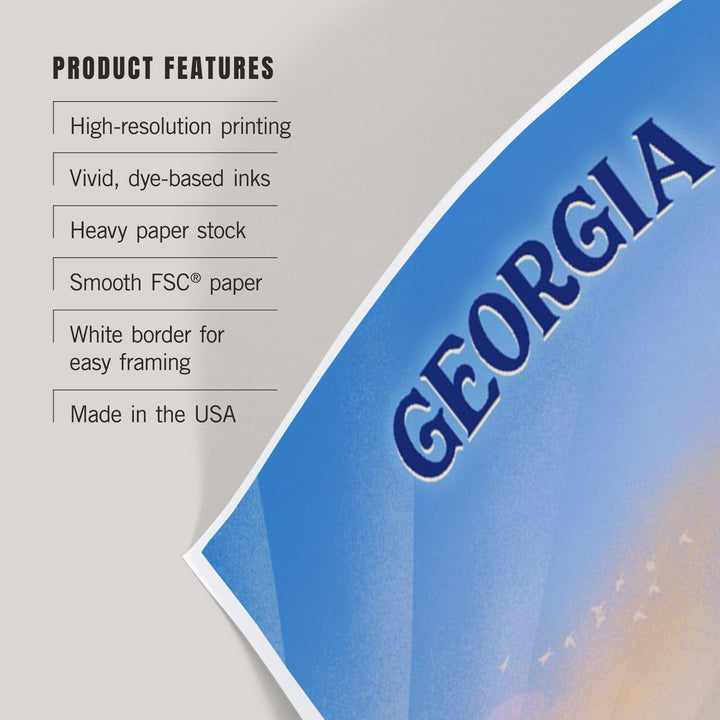 Georgia, Lithograph, Bear Family in Field, Art & Giclee Prints Art Lantern Press