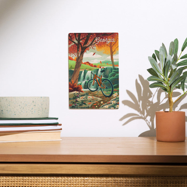 Georgia, Off To Wander, Cycling with Hills, Wood Signs and Postcards Wood Lantern Press