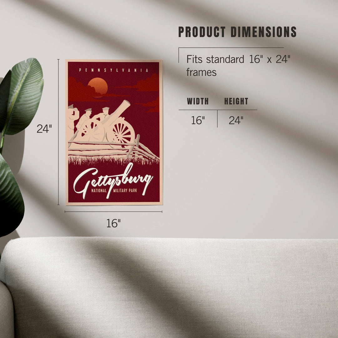 Gettysburg National Military Park, Pennsylvania, Soldiers and Cannons, Art & Giclee Prints Art Lantern Press