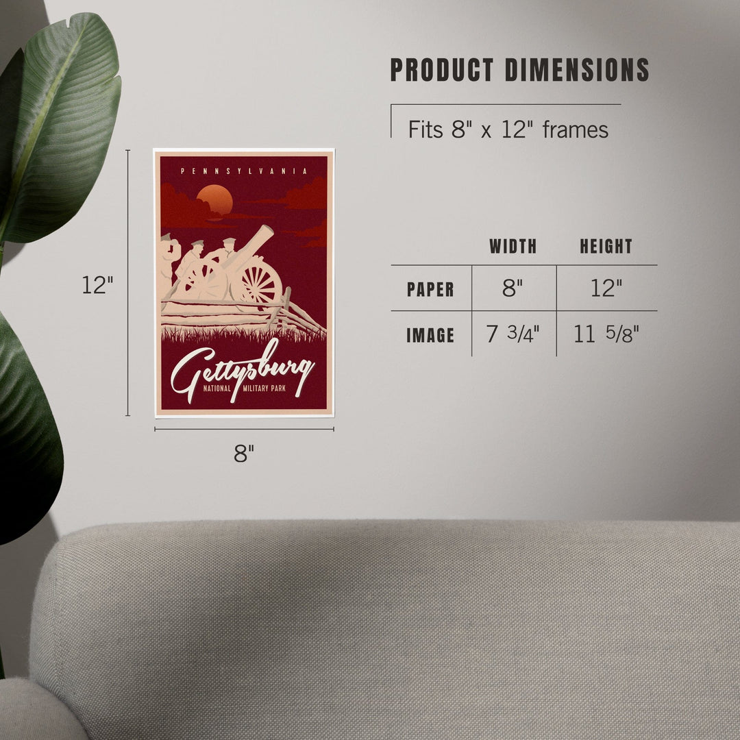 Gettysburg National Military Park, Pennsylvania, Soldiers and Cannons, Art & Giclee Prints Art Lantern Press