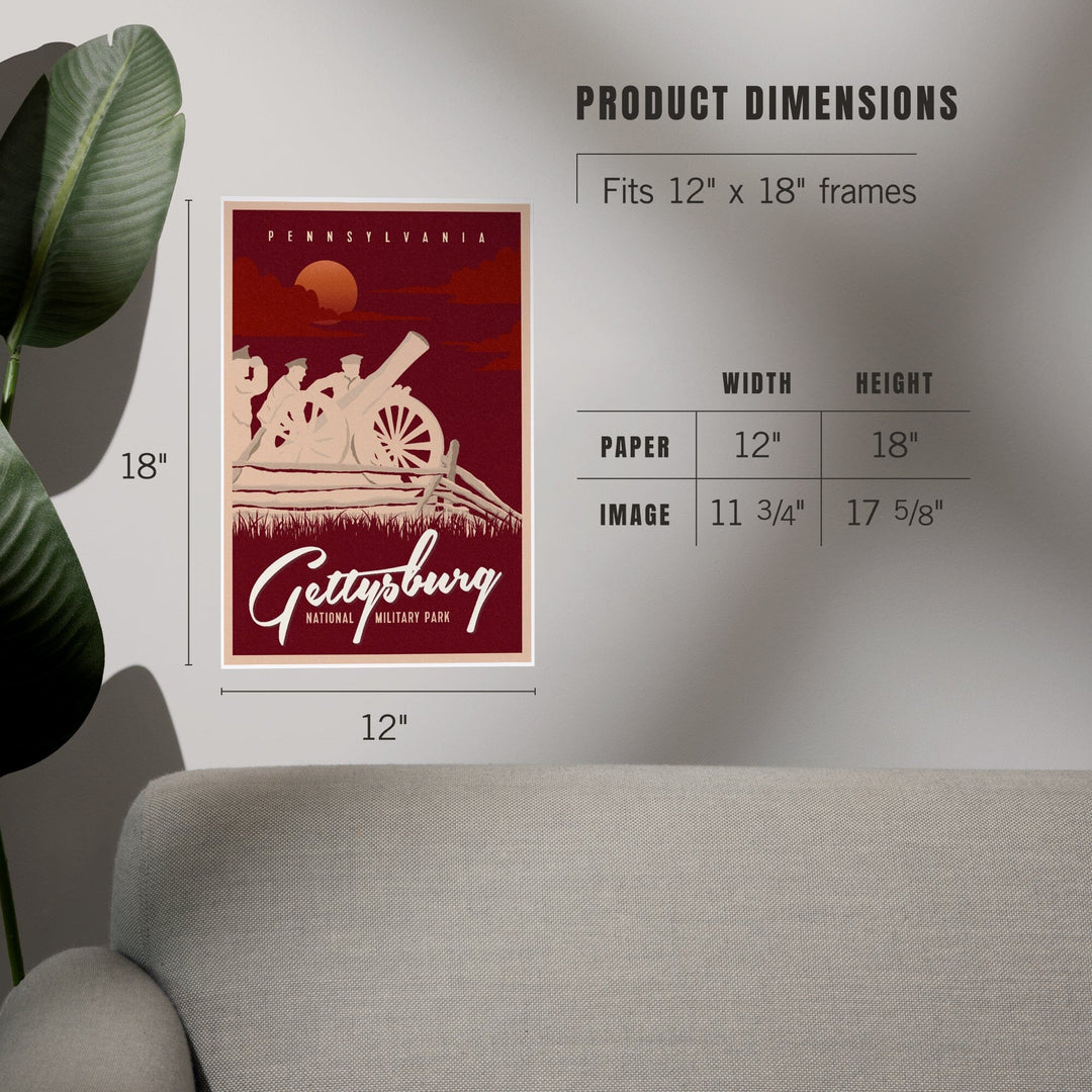 Gettysburg National Military Park, Pennsylvania, Soldiers and Cannons, Art & Giclee Prints Art Lantern Press