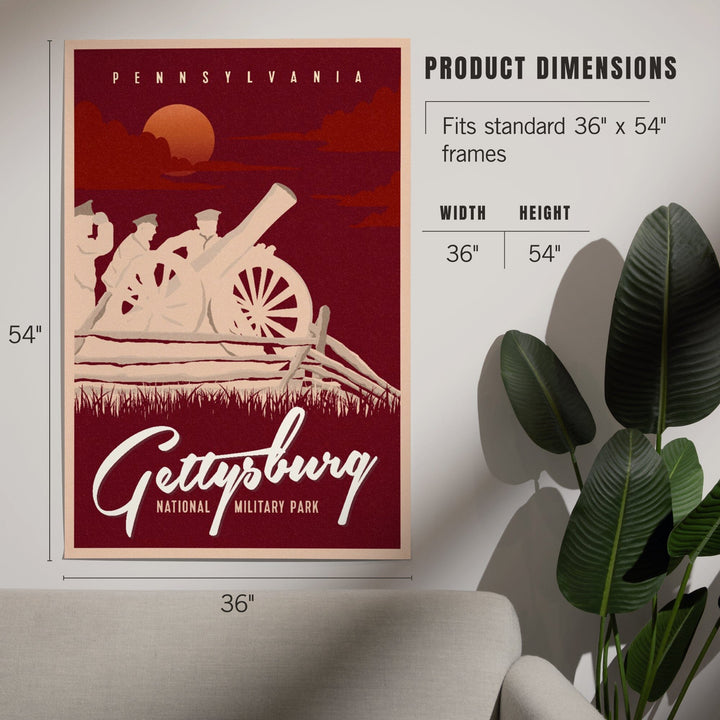 Gettysburg National Military Park, Pennsylvania, Soldiers and Cannons, Art & Giclee Prints Art Lantern Press