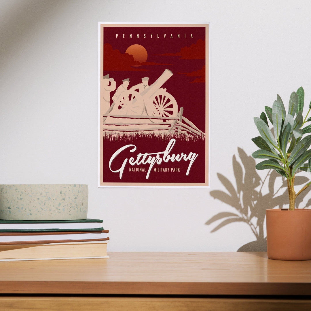 Gettysburg National Military Park, Pennsylvania, Soldiers and Cannons, Art & Giclee Prints Art Lantern Press