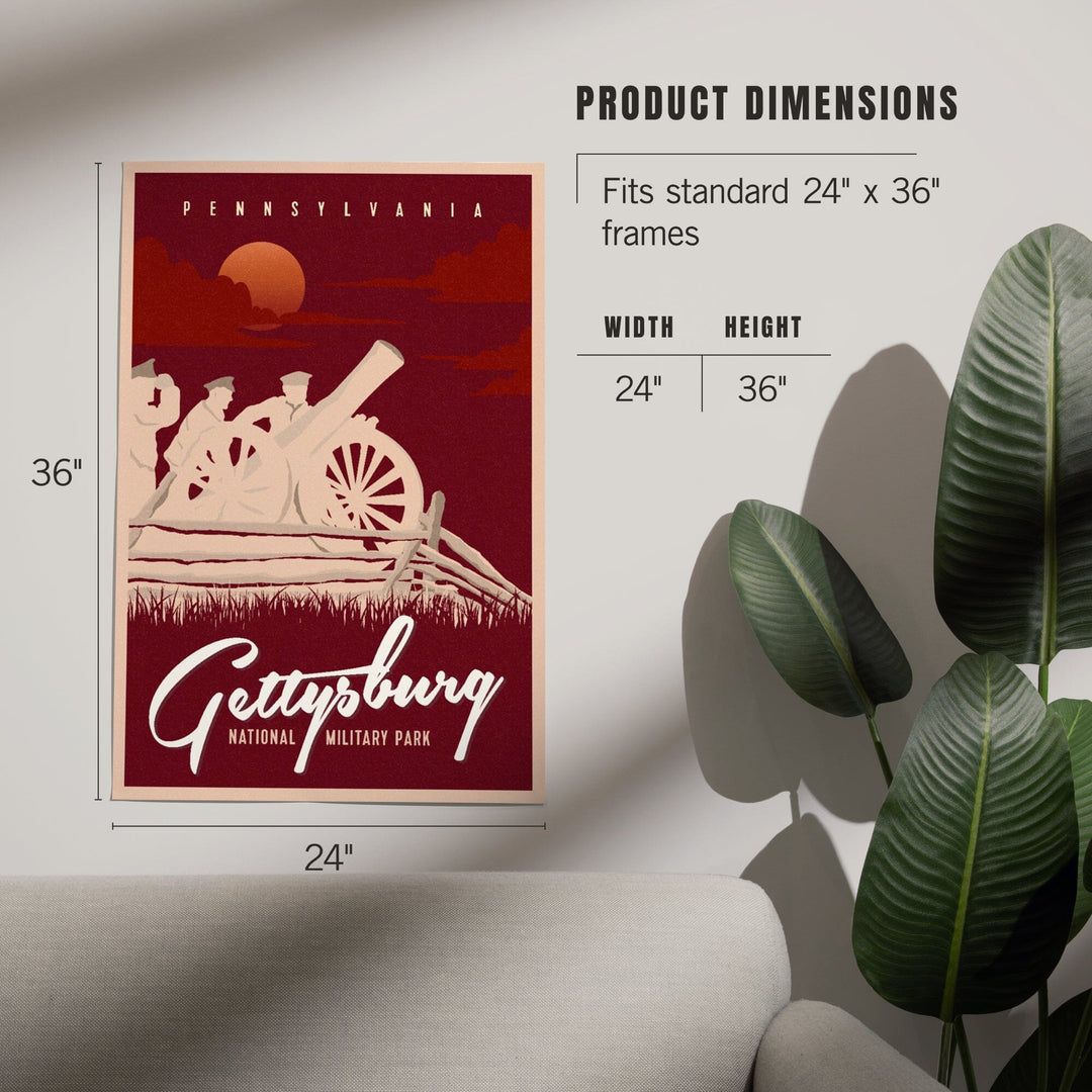 Gettysburg National Military Park, Pennsylvania, Soldiers and Cannons, Art & Giclee Prints Art Lantern Press