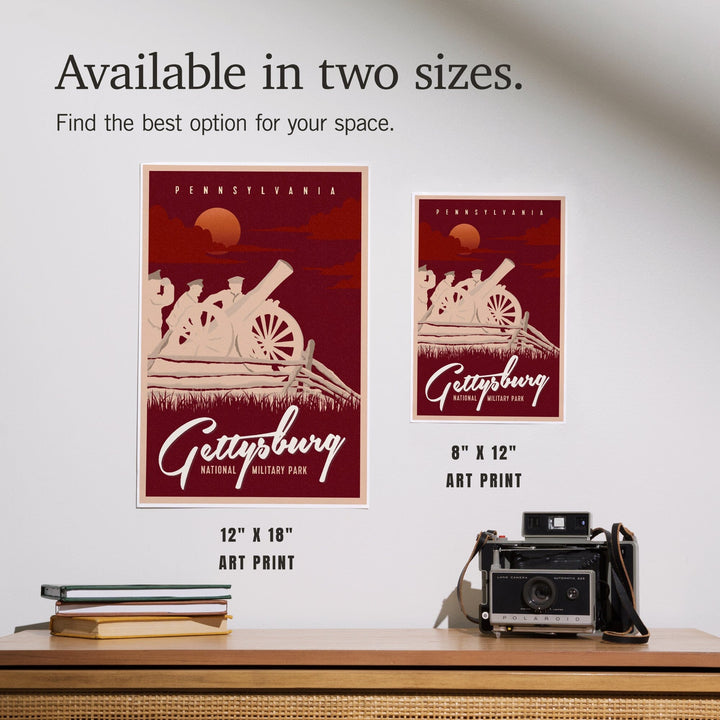 Gettysburg National Military Park, Pennsylvania, Soldiers and Cannons, Art & Giclee Prints Art Lantern Press