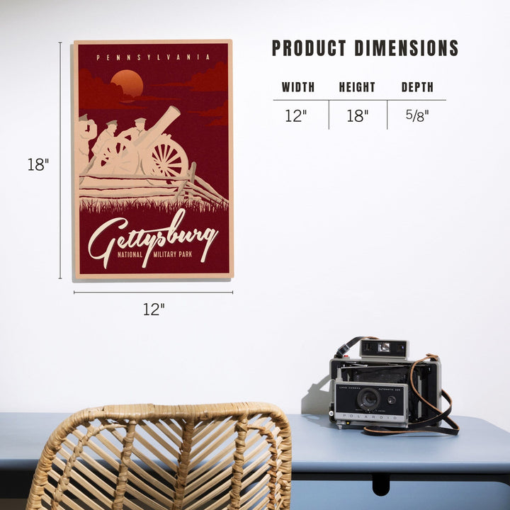 Gettysburg National Military Park, Pennsylvania, Soldiers and Cannons, Wood Signs and Postcards Wood Lantern Press