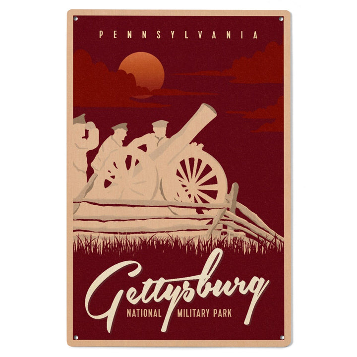 Gettysburg National Military Park, Pennsylvania, Soldiers and Cannons, Wood Signs and Postcards Wood Lantern Press