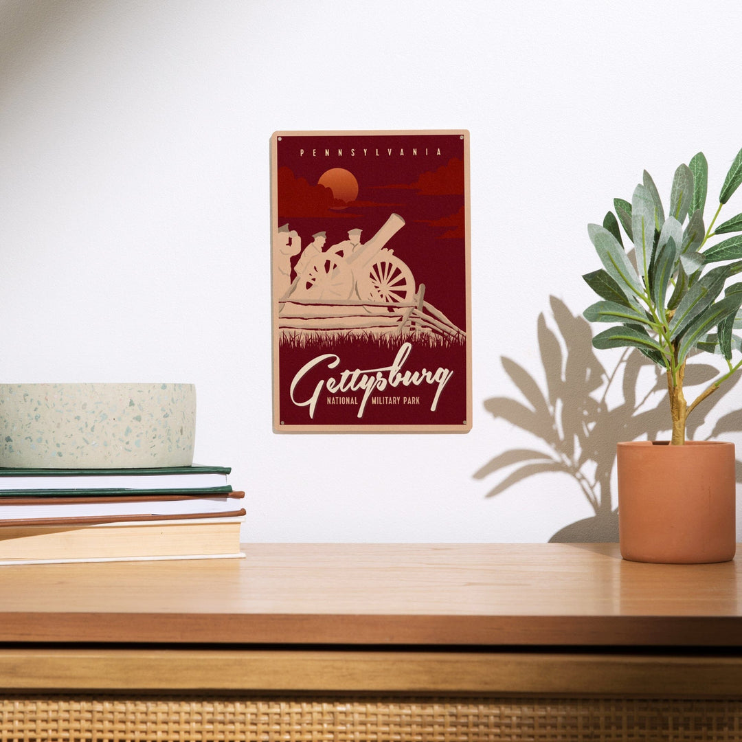 Gettysburg National Military Park, Pennsylvania, Soldiers and Cannons, Wood Signs and Postcards Wood Lantern Press