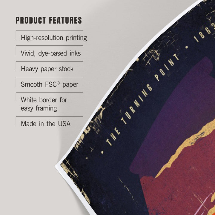 Gettysburg National Military Park, Pennsylvania, The Turning Point, Soldiers and Cannons, Art & Giclee Prints Art Lantern Press